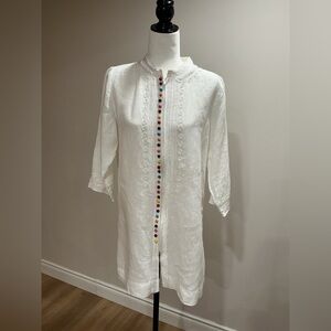 Soft surroundings white linen tunic size medium
